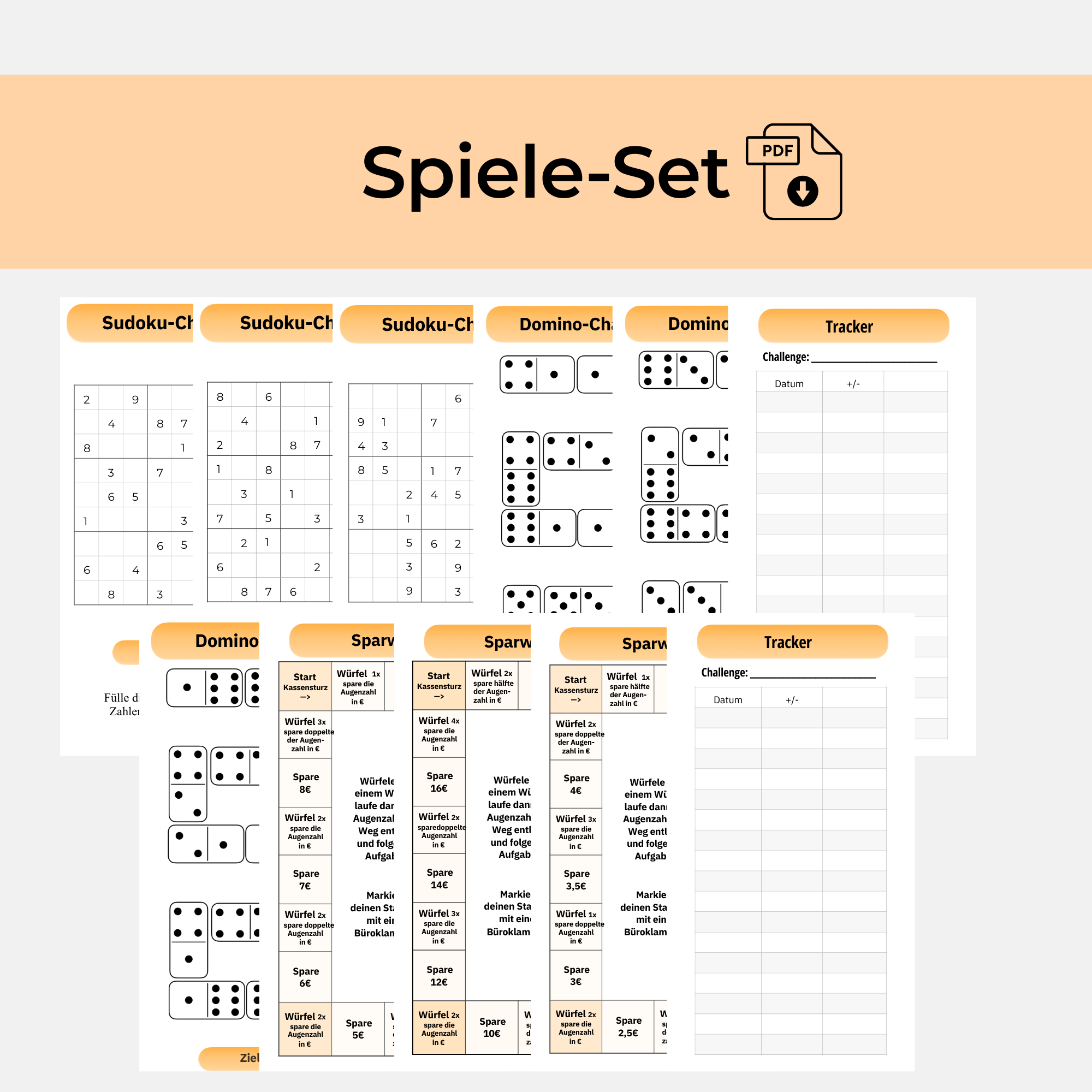 Spiele-Sparchallenge Set