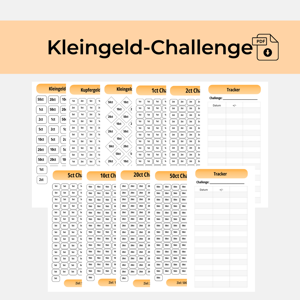 Kleingeld & Kupfergeld Spar-Challenge Set