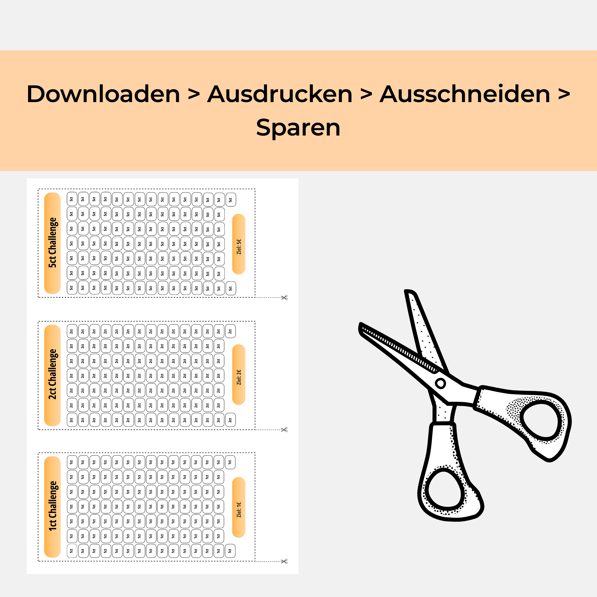 Kleingeld & Kupfergeld Spar-Challenge Set