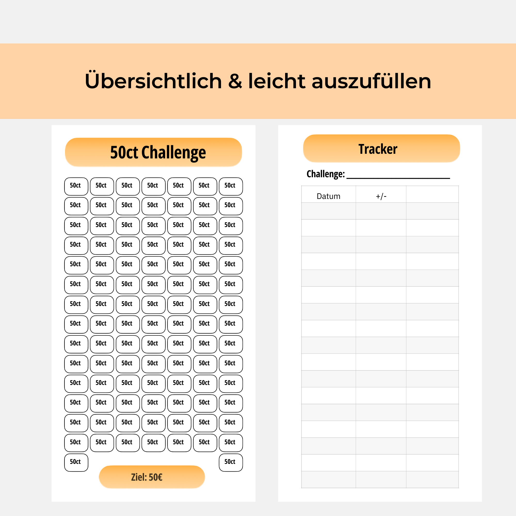 Kleingeld & Kupfergeld Spar-Challenge Set