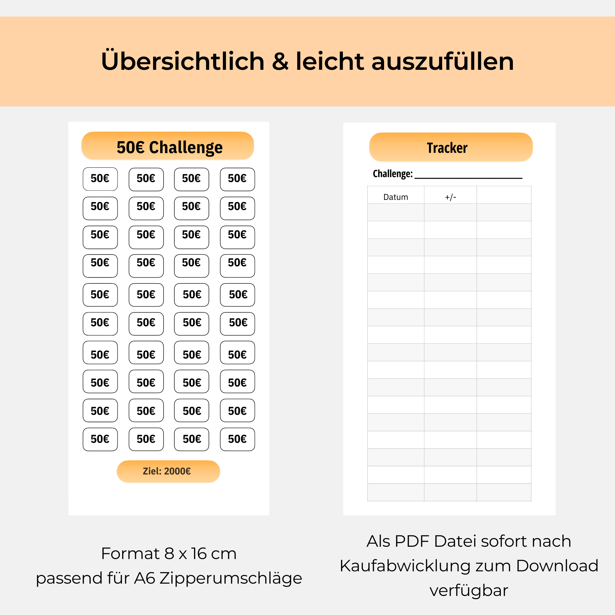 Münzen & Scheine Spar-Challenge