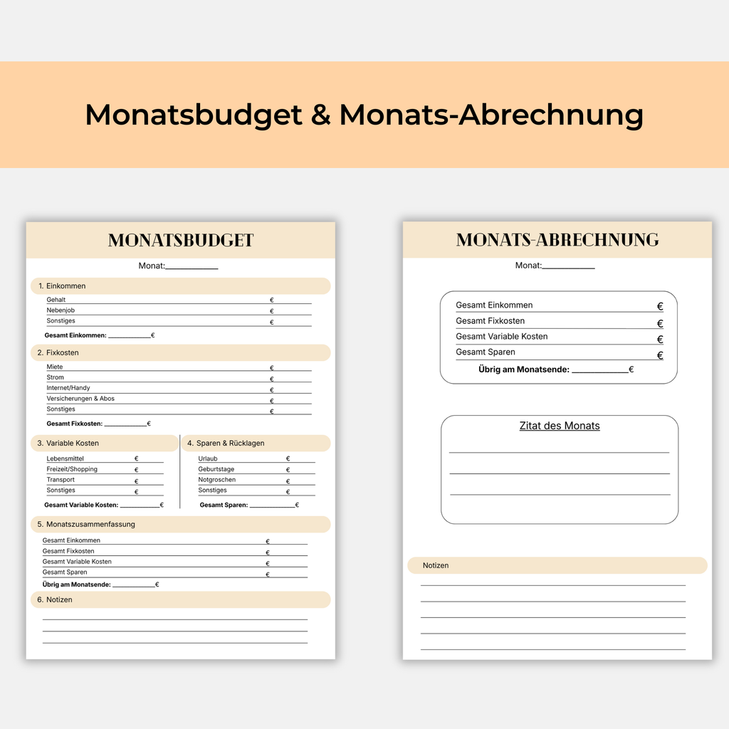 Monatsbudget-Planer