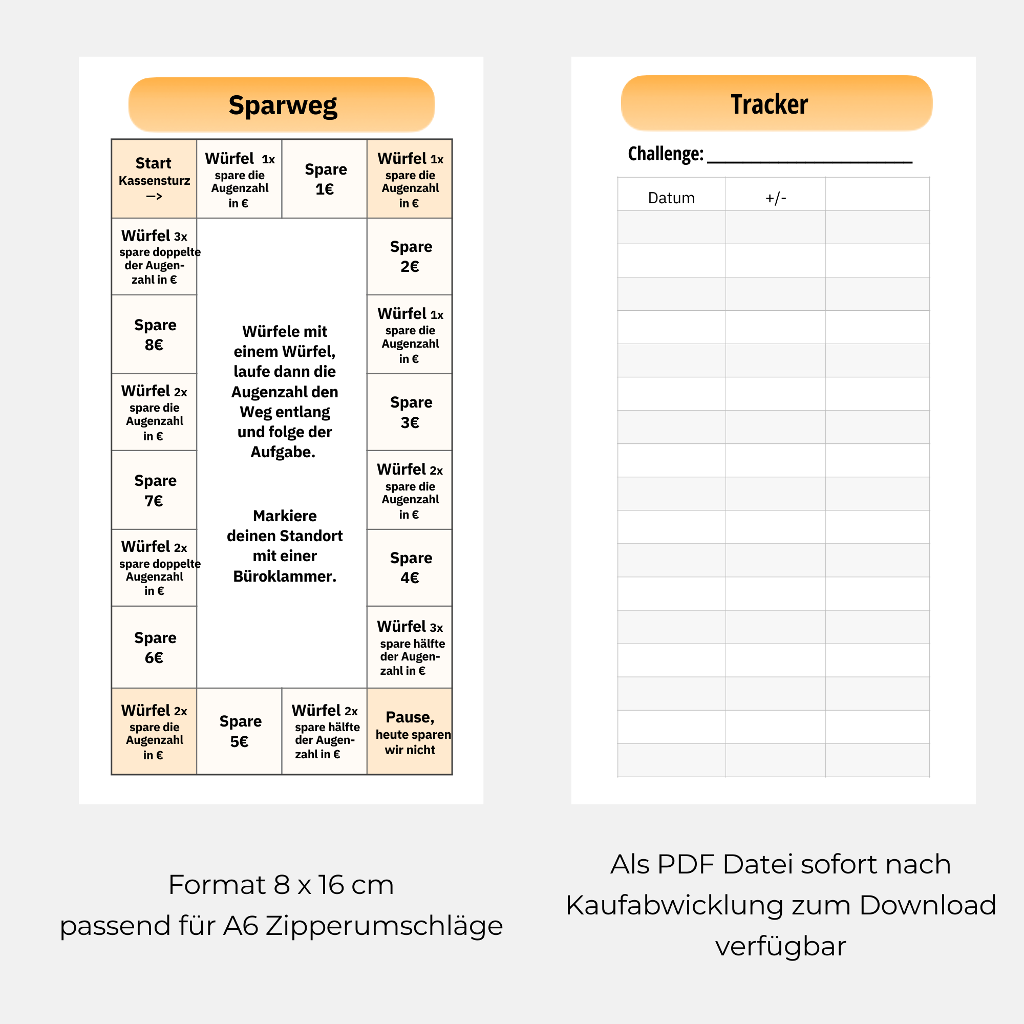 Spiele-Sparchallenge Set