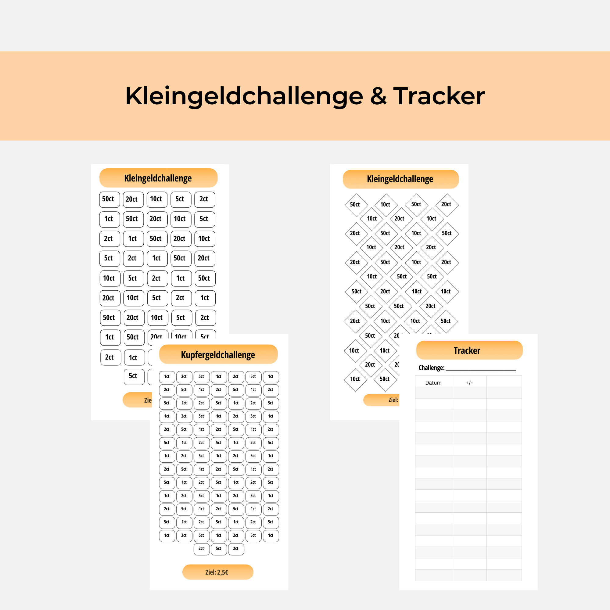 Münzen & Scheine Spar-Challenge