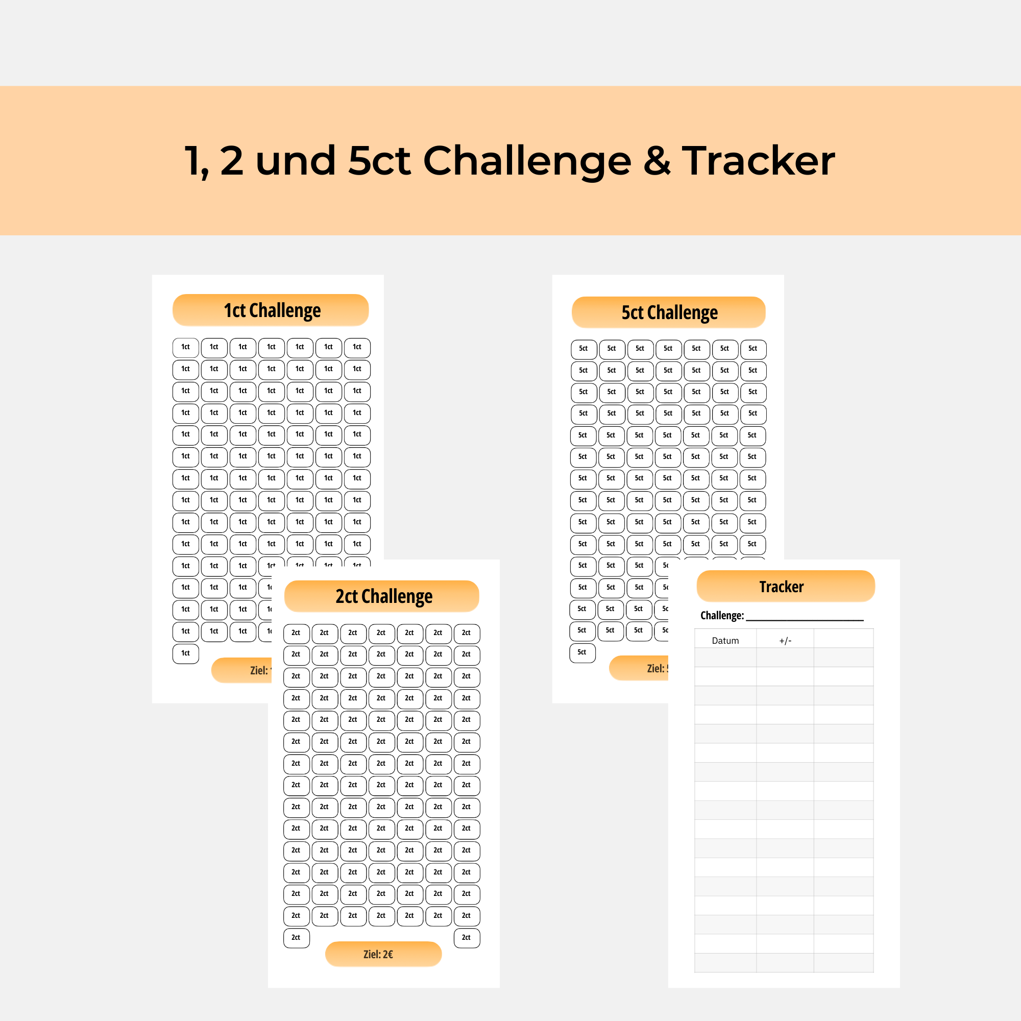 Münzen & Scheine Spar-Challenge