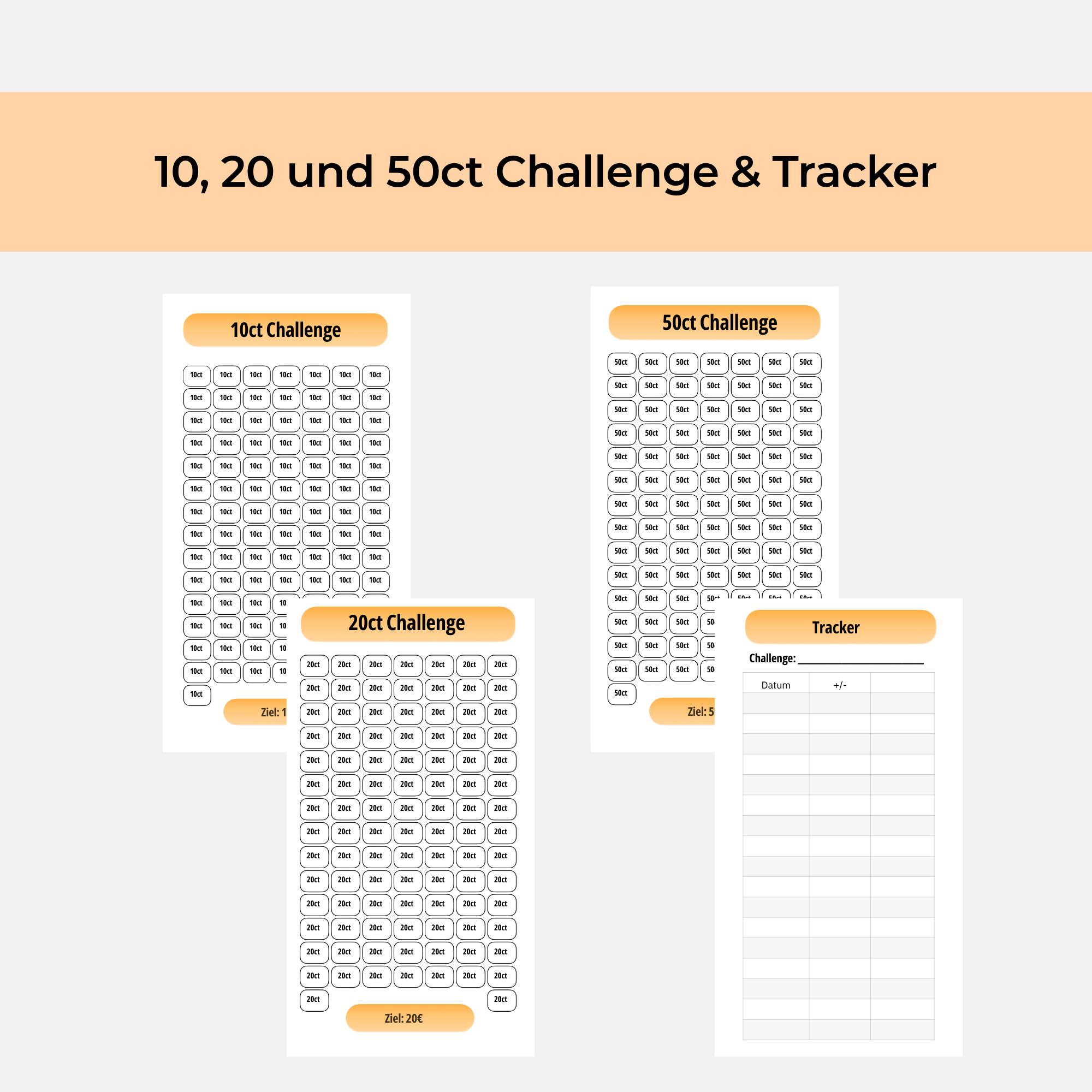 Münzen & Scheine Spar-Challenge