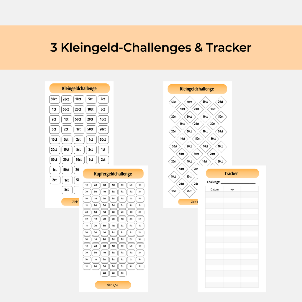 Kleingeld & Kupfergeld Spar-Challenge Set