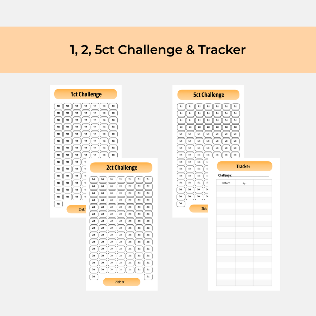 Kleingeld & Kupfergeld Spar-Challenge Set