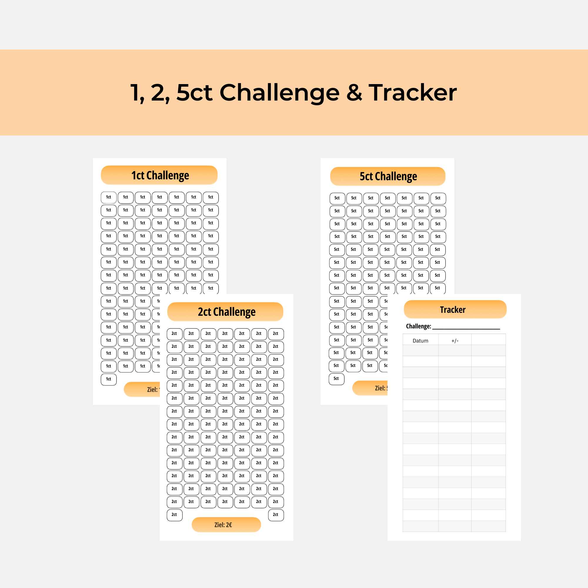 Kleingeld & Kupfergeld Spar-Challenge Set