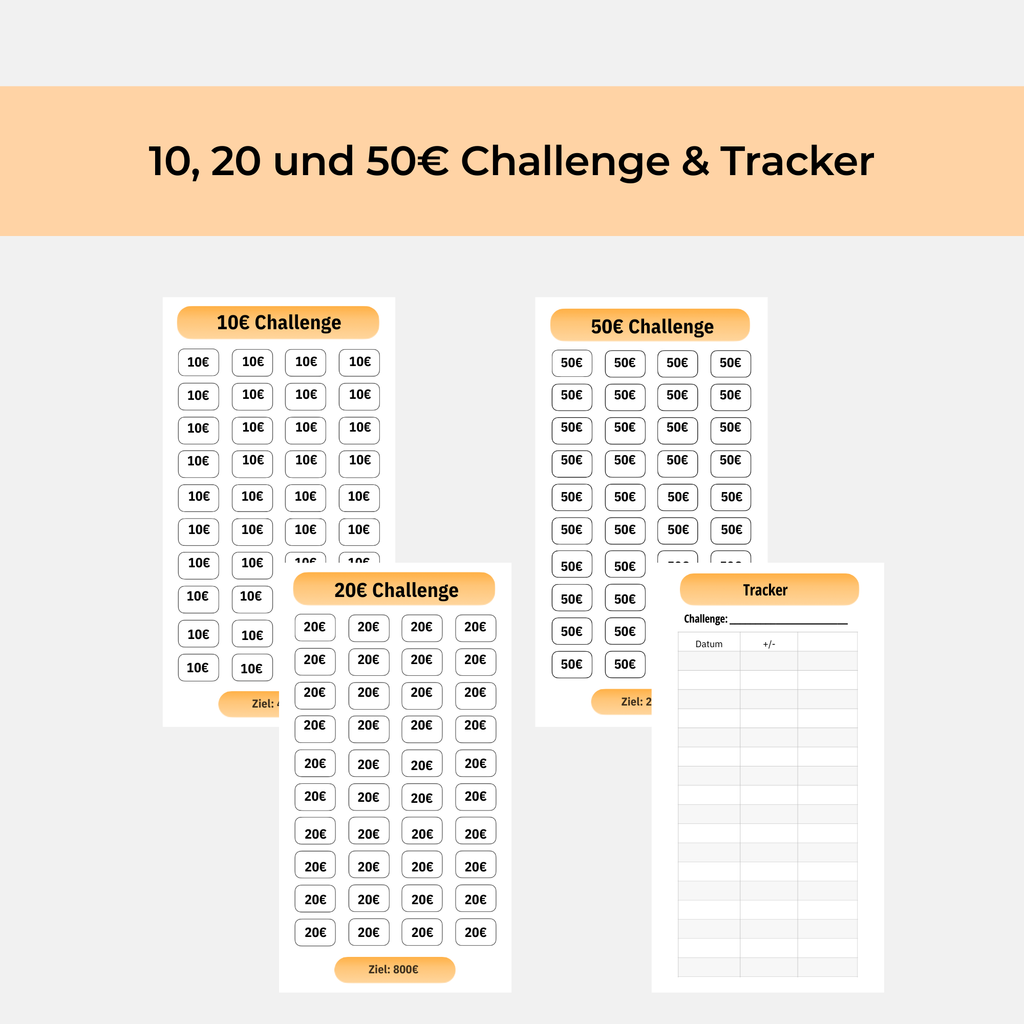 Münzen & Scheine Spar-Challenge