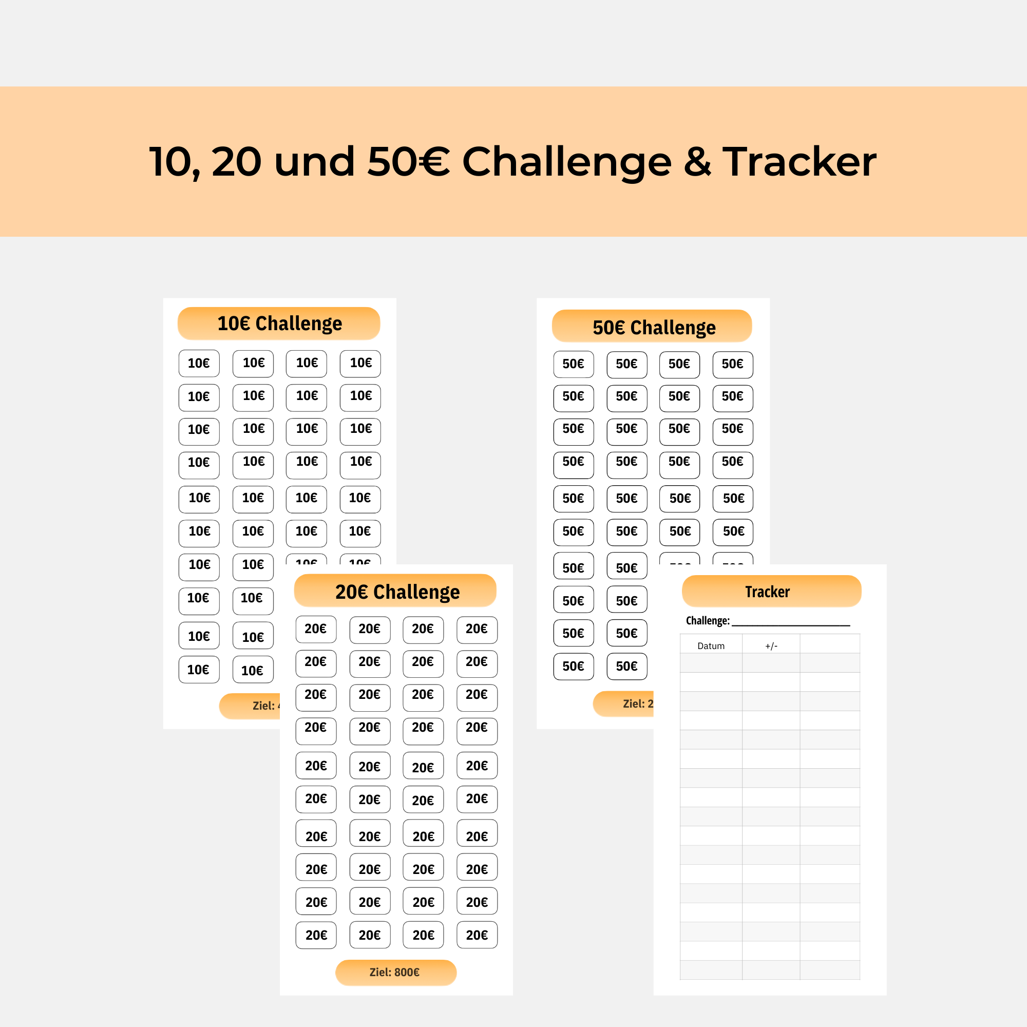 Münzen & Scheine Spar-Challenge