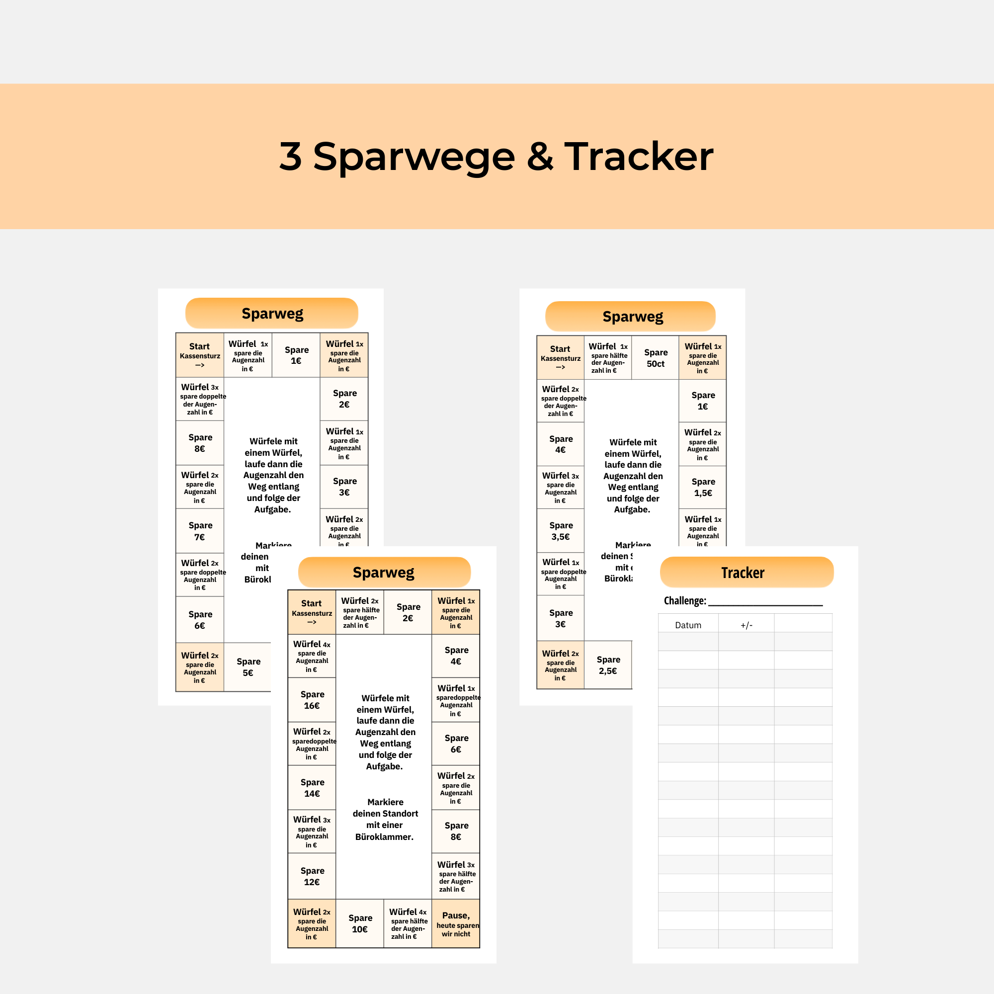 Spiele-Sparchallenge Set