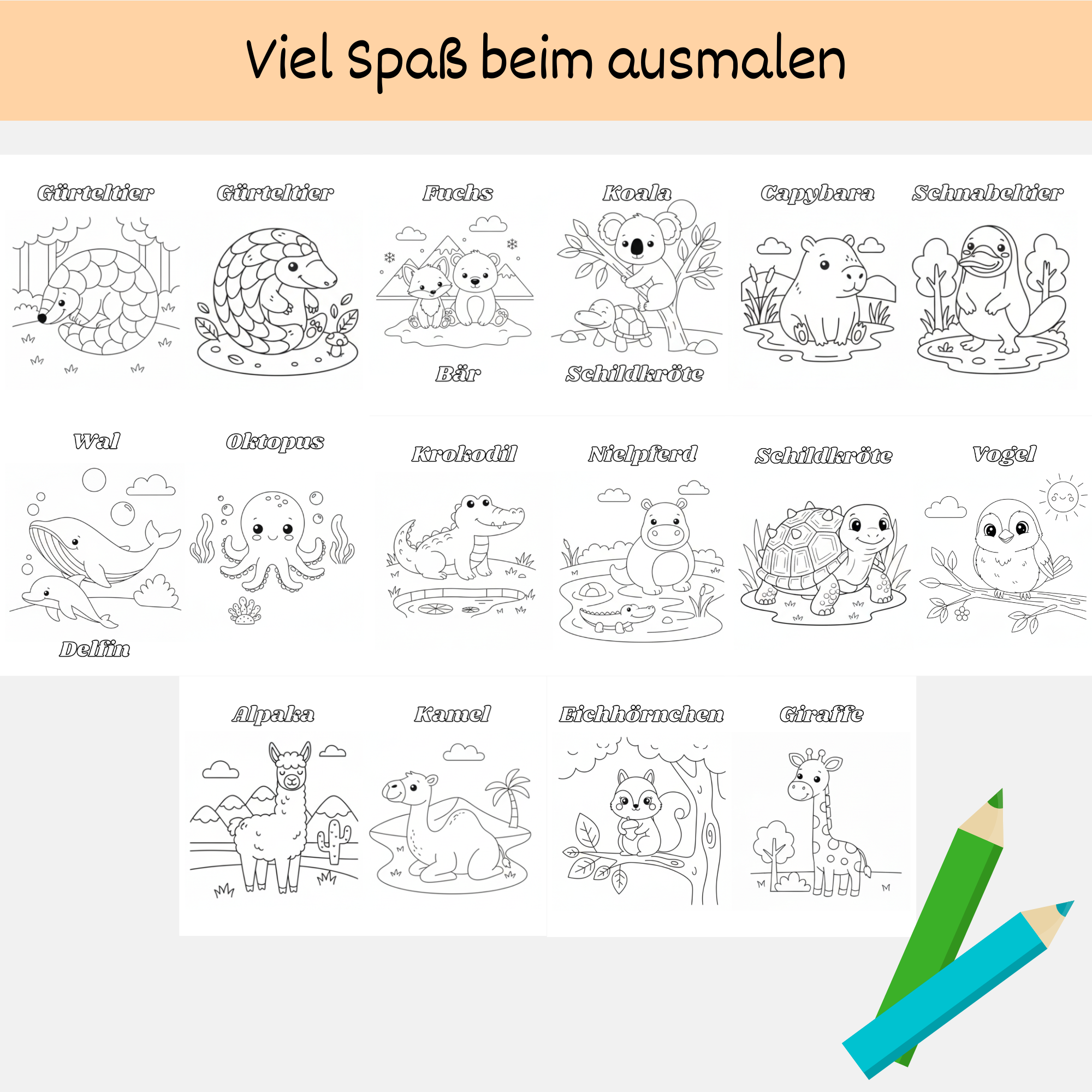 Malbuch „Wunderbare Tierwelt“